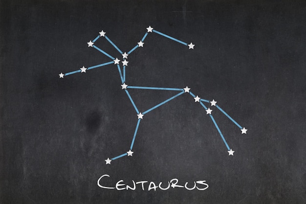 Costellazione del Centauro disegnata su una lavagna