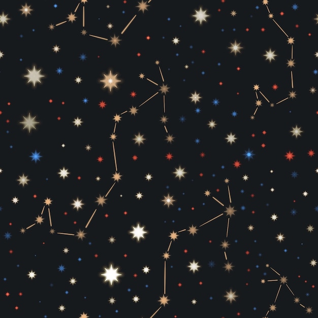 Costellazione dello Scorpio con stelle colorate Disegno senza cuciture