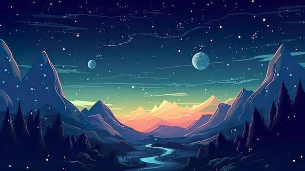 Costellazione di sfondo astratto Meraviglie del cielo notturno con un'illustrazione della costellazione su uno sfondo astratto in un design di banner IA generativa