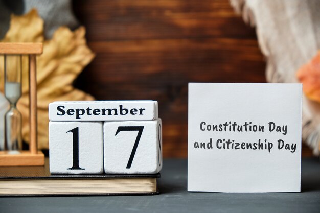 Costituzione e cittadinanza giorno del mese di settembre del calendario autunnale.