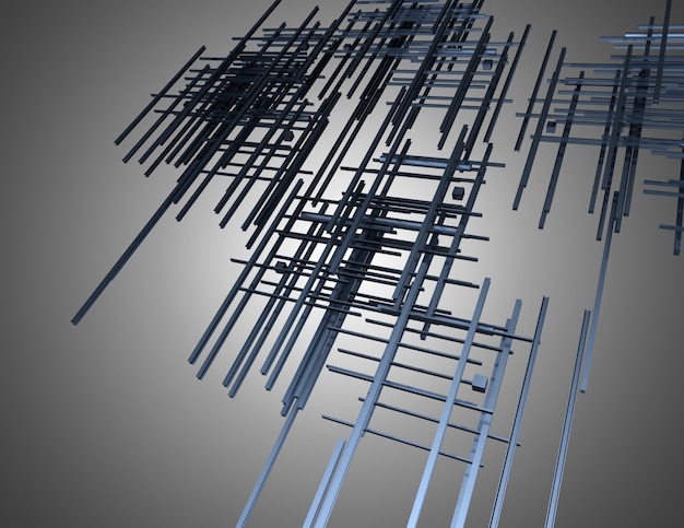 Costruzione astratta del fondo 3D. illustrazione 3D