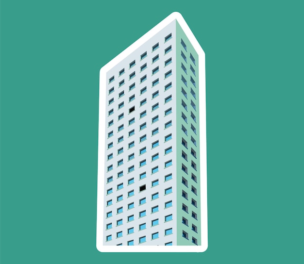 Costruzione di grattacieli in Cityscape Vettore di progettazione di adesivi City Business Tower