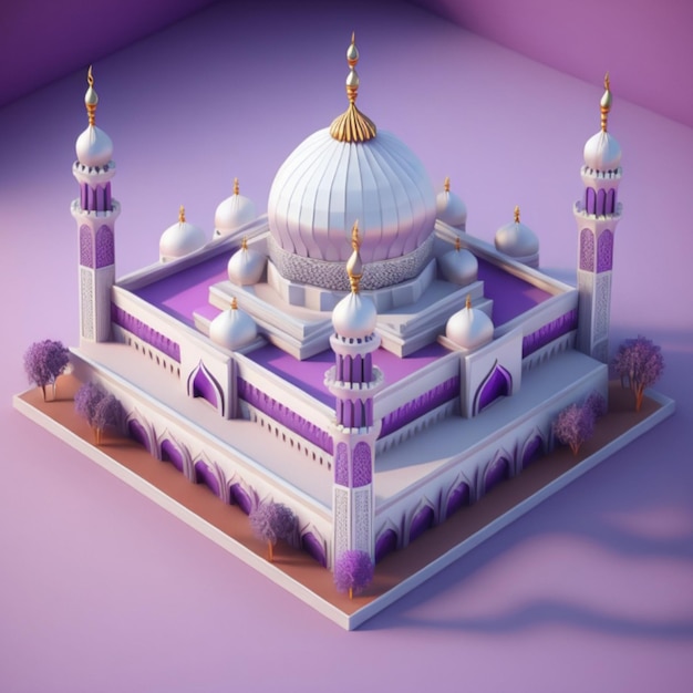 Costruzione di moschee 3D AI generativa Premium