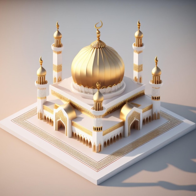 Costruzione di moschee isometriche 3D AI generativa