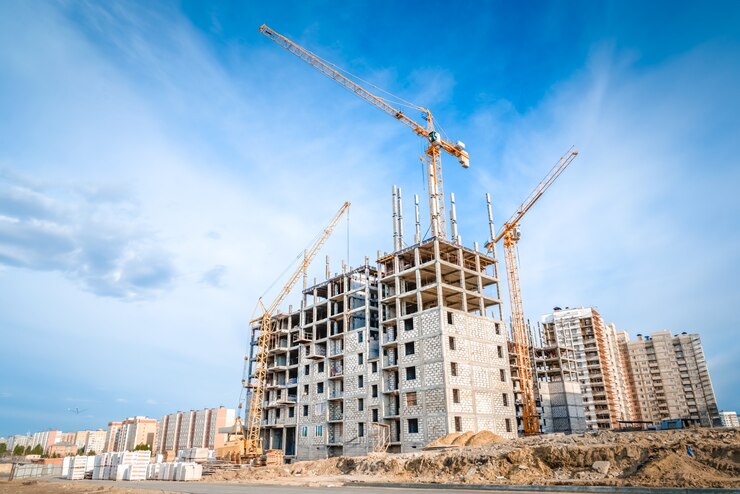 Costruzione di nuovi appartamenti e gru