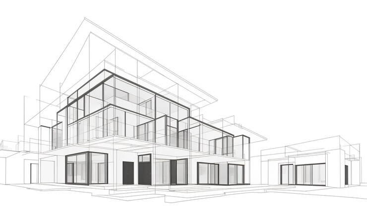 Foto costruzione di una casa schizzo architettonico ai generativa