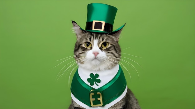 Costume di gatto per la festa di San Patrizio o concetto di festa