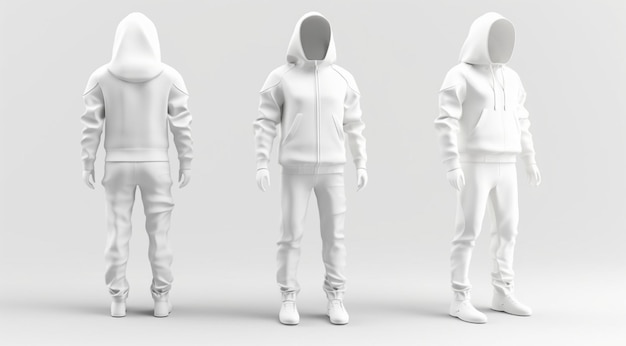 Costume sportivo bianco creato con la tecnologia Generative AI