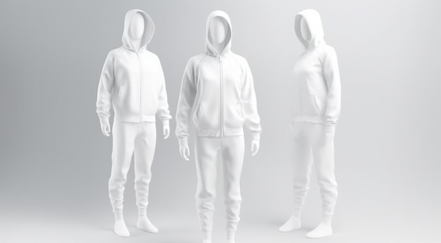 Costume sportivo bianco creato con la tecnologia Generative AI
