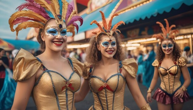 Costumi di carnevale ragazze felice separazione