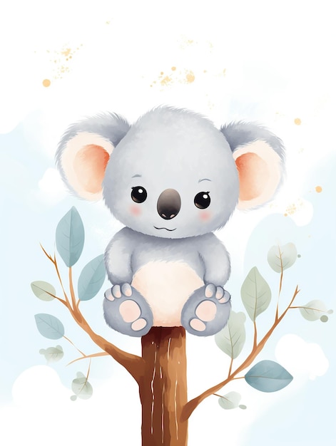 Cosy Baby Koala Nursery Art