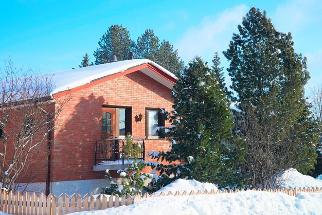 Cottage House in Snow inverno in Finlandia in Lapponia, a Natale