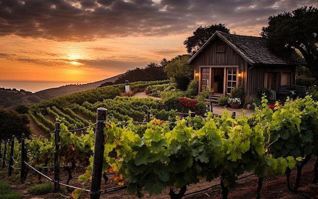 Cottage pittoresco in campagna vicino ai vigneti