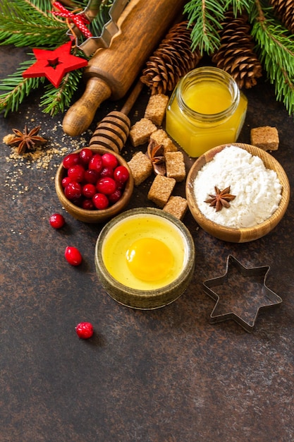 Cottura invernale Ingredienti per la cottura natalizia Spazio copia