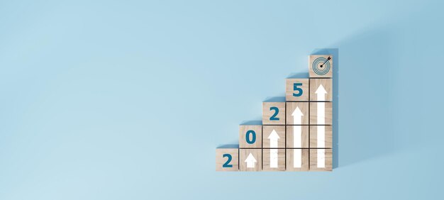 Countdown al 2025 Anno di caricamento dal 2024 al 2025 Concept di inizio del nuovo anno
