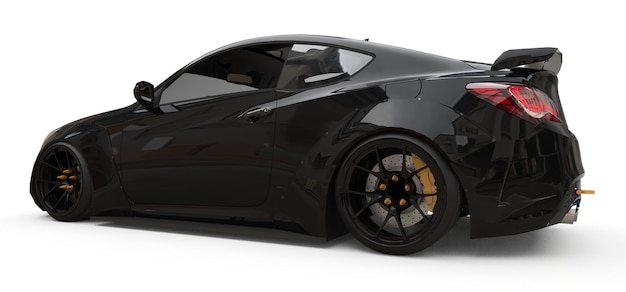 Coupé di piccola auto sportiva nera. rendering 3D.