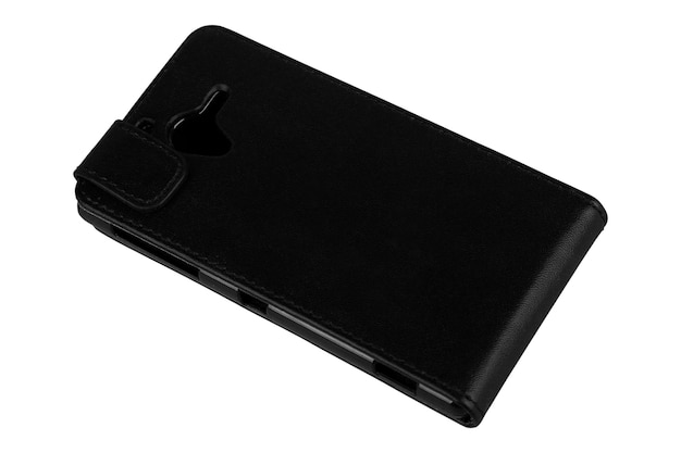 Cover protettiva in pelle nera per smartphone