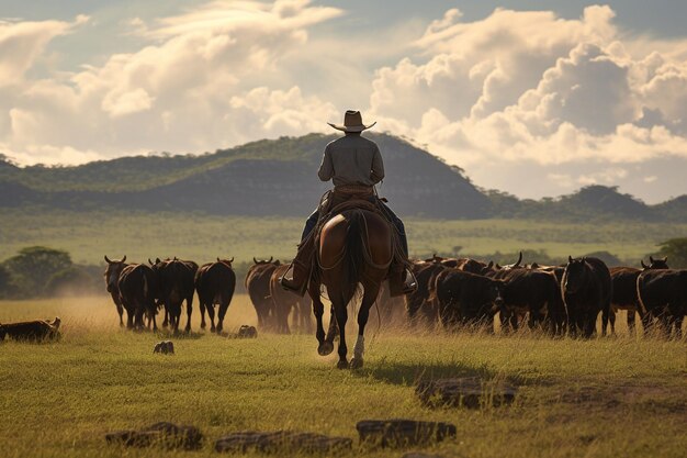 Cowboy brasiliani noti come gauchos che allevano Generative ai