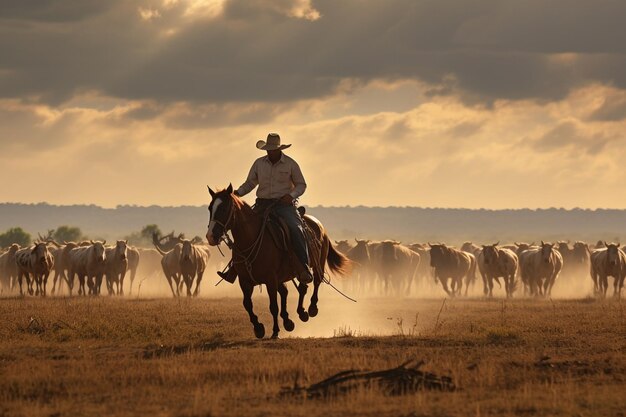 Cowboy brasiliani noti come gauchos che allevano Generative ai
