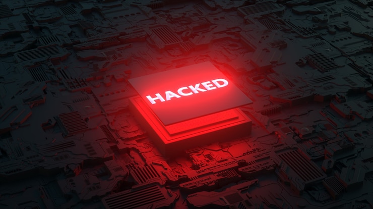 Photo cpu vulnerability d render hacked processor concept