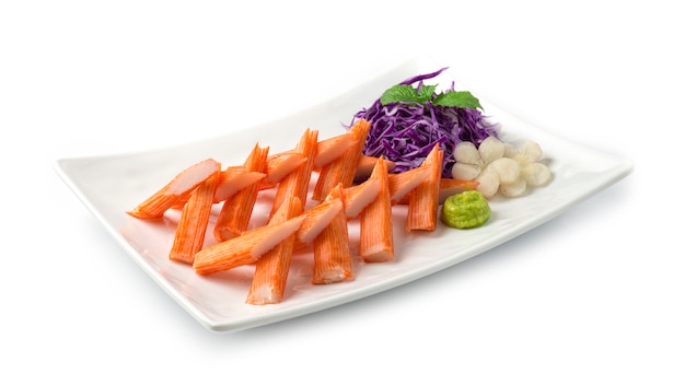 Crab Stick Set Piatto per antipasti con decorazione Wasabi