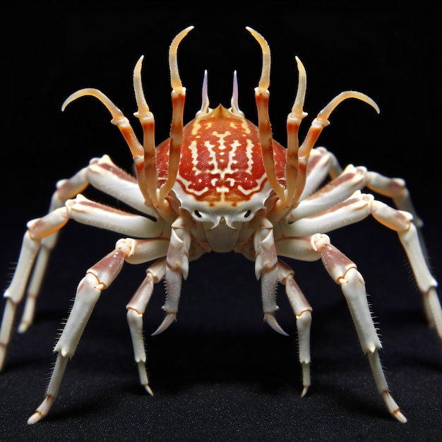 Crab su uno sfondo nero Closeup Studio fotografia