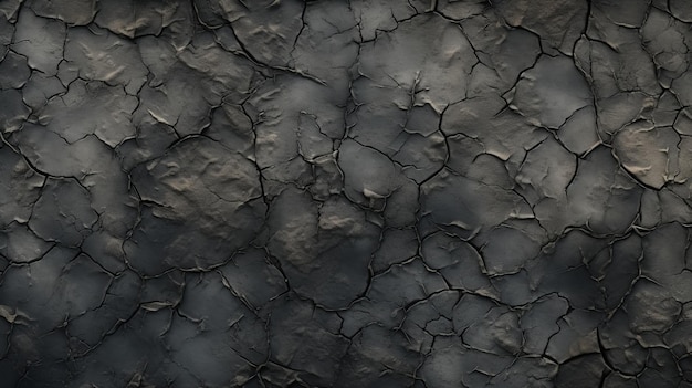 Cracked Black Wasteland Unreal Engine 5 Arte della materia oscura