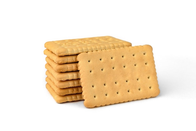 Cracker isolato su sfondo bianco.