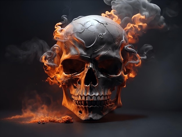 Cranio di Halloween con fumo