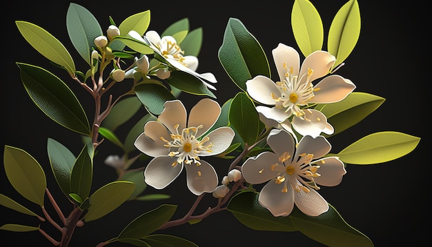 Crape Jasmine Flower AI generativa