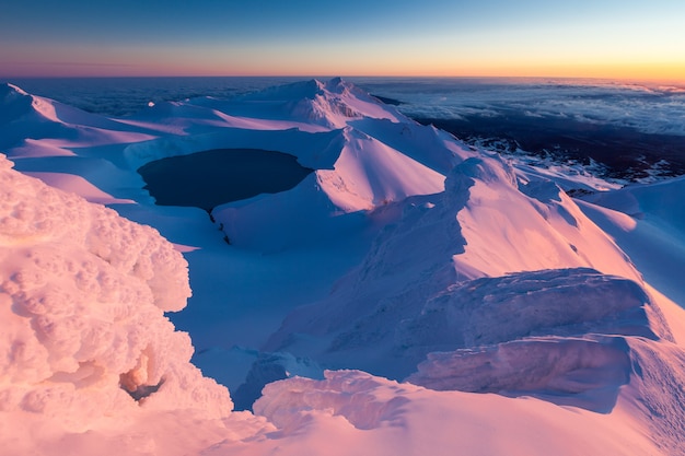 Crater Lake e altopiano sommitale Monte Ruapehu Tongariro National Park Nuova Zelanda