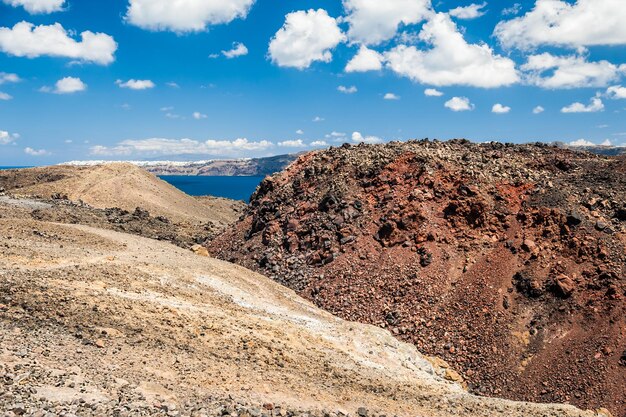 Cratere del vulcano. Isola di Santorini, Grecia