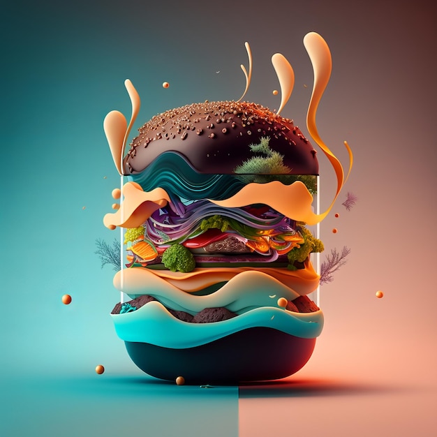 Crea il tuo hamburger perfetto Infinite possibilità nelle nostre illustrazioni AI Generative