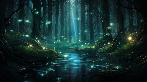Crea una storia breve su una persona che scopre un linguaggio nascosto nei modelli ipnotici di un pavimento forestale bioluminescente ar 169 v 52 Job ID 9361b0426dfa430bb958402b46b9db8b