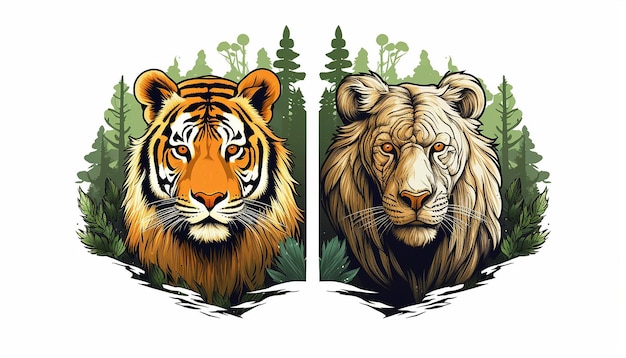 creare illustrazioni o simboli per la progettazione di magliette che evidenziano la conservazione della fauna selvatica isolata su w