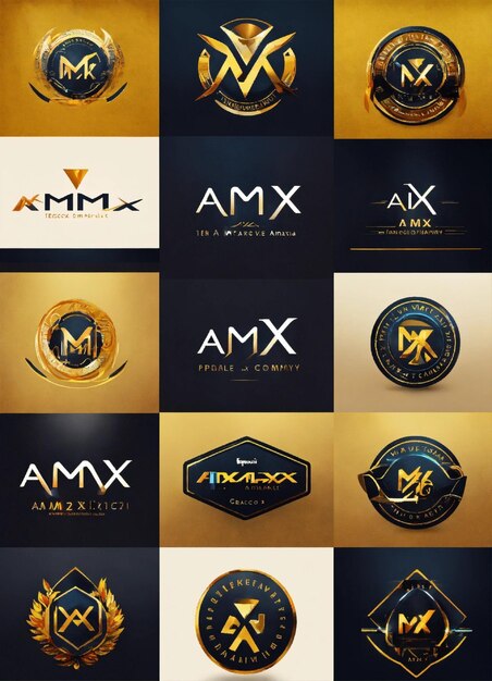 creare un logo dell'azienda AMX immagine vettoriale 3x2