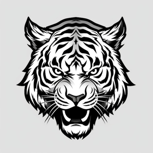 Creare un logo vettoriale di una testa di tigre contro Generative Ai
