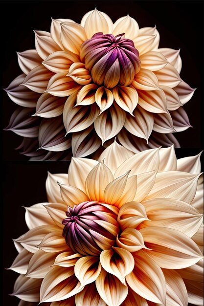 creare una composizione accattivante che evidenzi la bellezza e l'eleganza dei fiori di dahlia