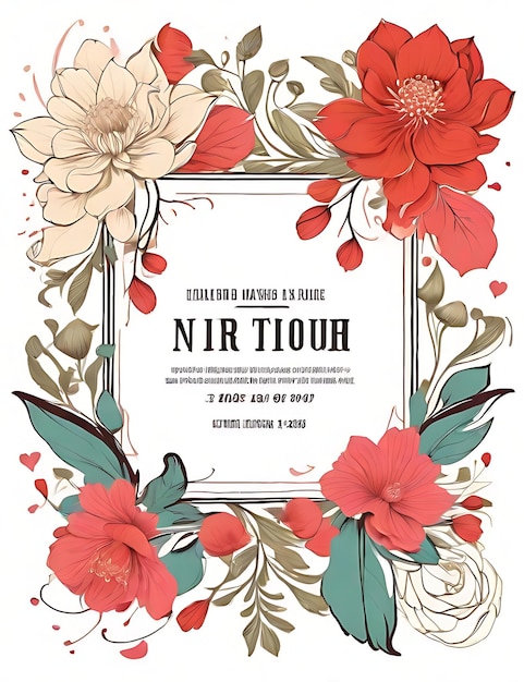 Creative Designs Flyer Invitation Cards Logo e immagini a cornice floreale