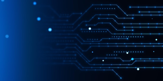 creative digital blue circuit grid texture landing page concept technology innovation and ai concept 3d rendering