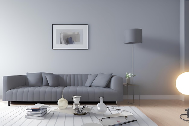 Creative Drawing Room Wall Paint Color Primer grigio con divano