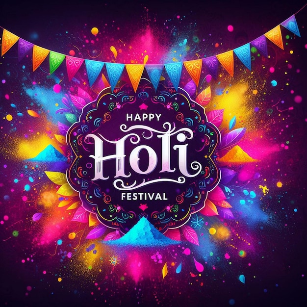 Creative Holi festival card bella holi greeting card attraente holi sfondo