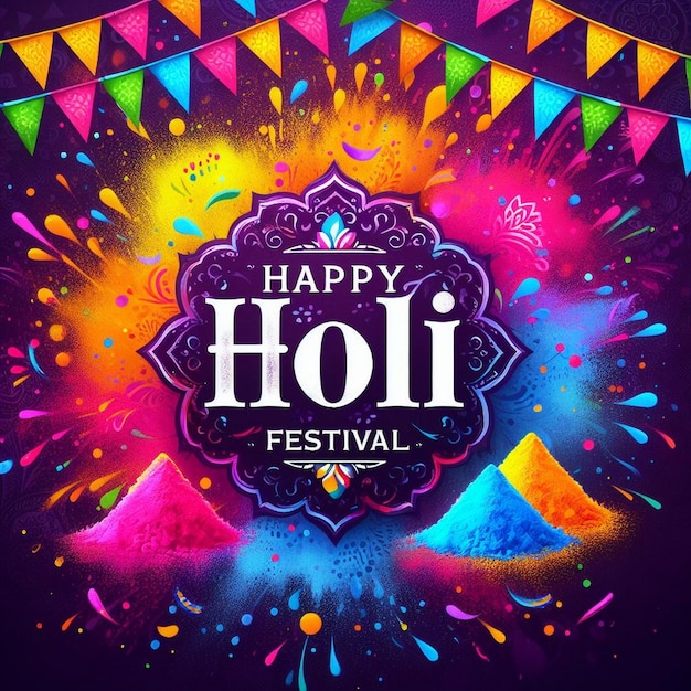 Creative Holi festival card bella holi greeting card attraente holi sfondo