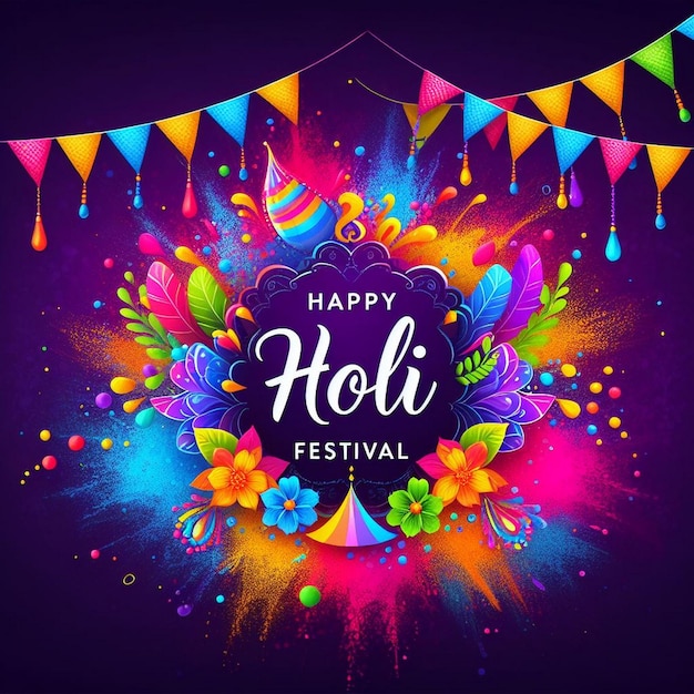 Creative Holi festival card bella holi greeting card attraente holi sfondo