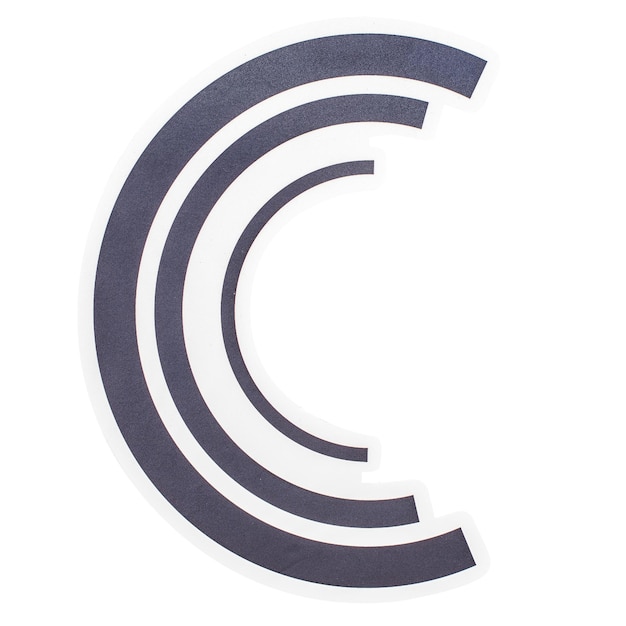 Creative typography letter C icon design sticker