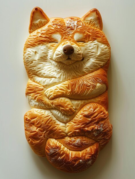 Creativo pane a forma di cane Shiba Inu