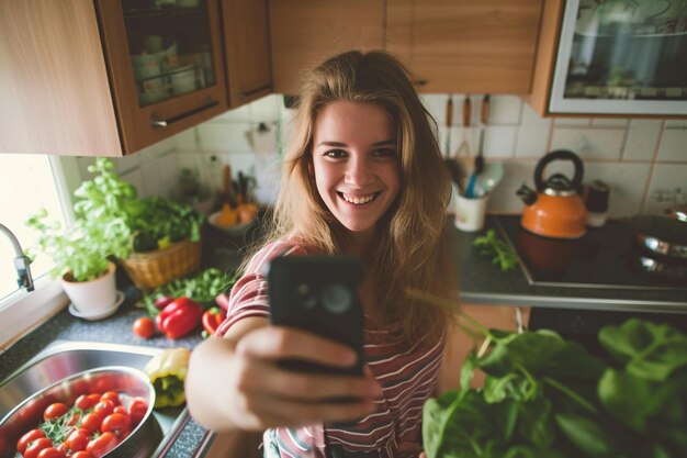 Creatore di contenuti alimentari blogger telefono fotocamera blog social media produzione e condivisione di contenuti relativi ai canali alimentari outlet online vlogging cucina culinaria cucina