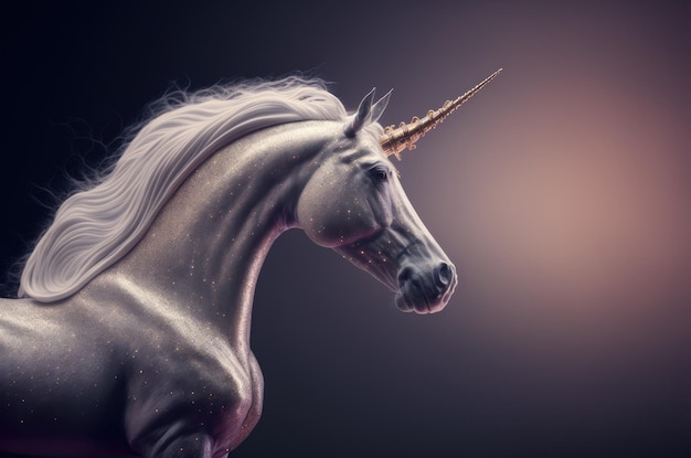 Creatura di fantasia unicorno bianco