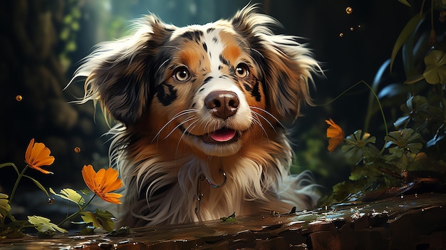 Creature affascinanti diversi adorabili piccoli animali nell'incantevole pittura digitale Cani