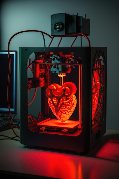 Creazione della stampa 3D medica del cuore artificiale del trapianto del modello cardiaco